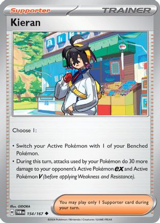 Image of Kieran 154/167  - Reverse Holofoil SV06 Twilight Masquerade - Uncommon
