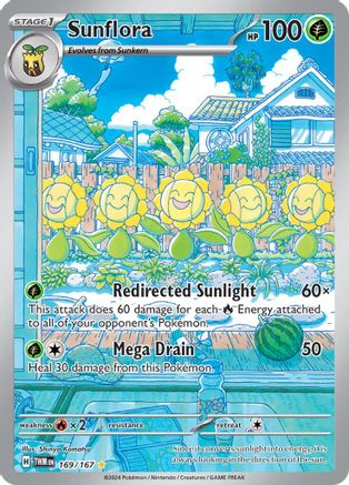Image of Sunflora 169/167  - Holofoil SV06 Twilight Masquerade - Illustration Rare