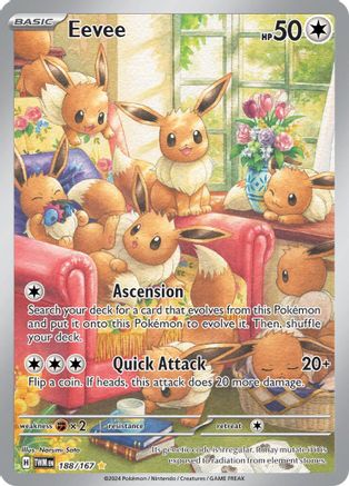 Image of Eevee 188/167  - Holofoil SV06 Twilight Masquerade - Illustration Rare