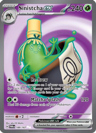Image of Sinistcha ex 189/167  - Holofoil SV06 Twilight Masquerade - Ultra Rare
