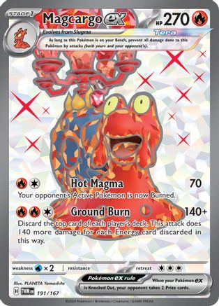 Image of Magcargo ex 191/167  - Holofoil SV06 Twilight Masquerade - Ultra Rare