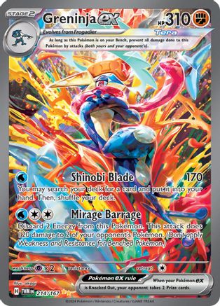 Image of Greninja ex 214/167  - Holofoil SV06 Twilight Masquerade - Special Illustration Rare