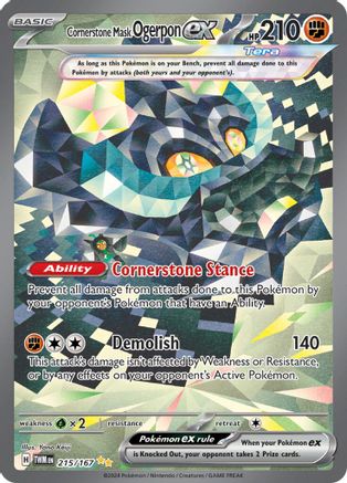 Image of Cornerstone Mask Ogerpon ex 215/167  - Holofoil SV06 Twilight Masquerade - Special Illustration Rare