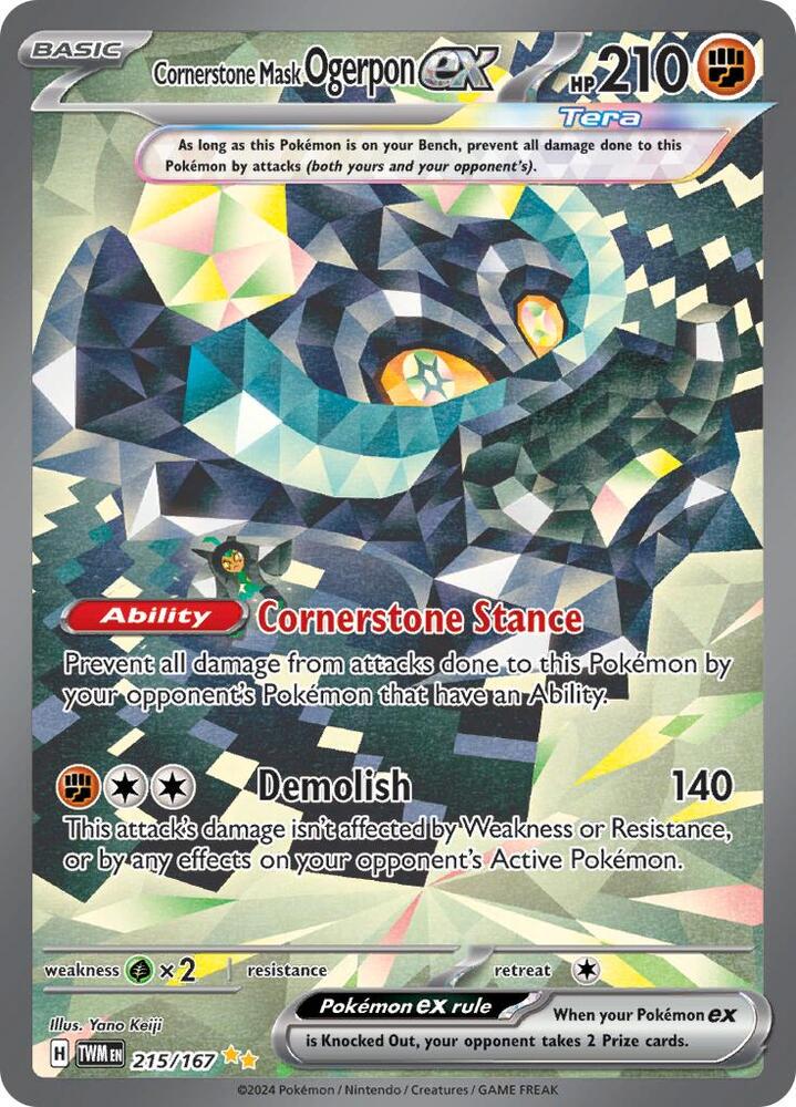 * Cornerstone Mask Ogerpon ex - 215/167 - SV06: Twilight Masquerade (TWM)