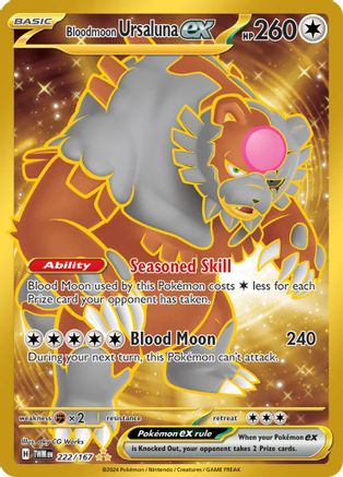 Image of Bloodmoon Ursaluna ex 222/167  - Holofoil SV06 Twilight Masquerade - Hyper Rare