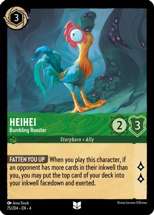 Image of Heihei - Bumbling Rooster (75/204) - Ursulas Return Cold Foil