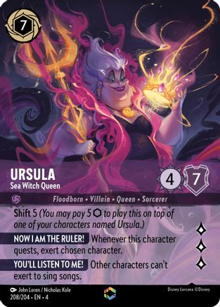 Image of Ursula - Sea Witch Queen (Enchanted) (208/204) - Ursulas Return Holofoil