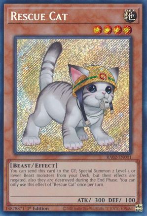 Image of Rescue Cat (Alternate Art) (Secret Rare) (RA02-EN001) - 25th Anniversary Rarity Collection II 1st Edition