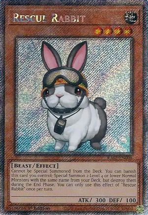 Image of Rescue Rabbit (Platinum Secret Rare) (RA02-EN008) - 25th Anniversary Rarity Collection II 1st Edition