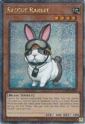 Image of Rescue Rabbit (Quarter Century Secret Rare) (RA02-EN008) - 25th Anniversary Rarity Collection II 1st Edition