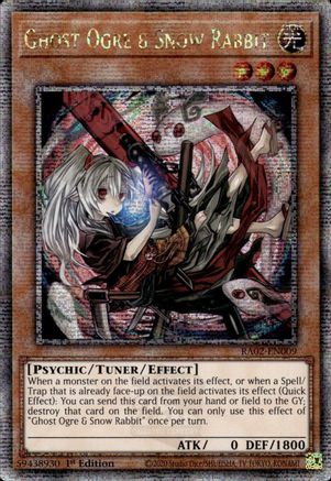 Image of Ghost Ogre & Snow Rabbit (Alternate Art) (Quarter Century Secret Rare) (RA02-EN009) - 25th Anniversary Rarity Collection II 1st Edition