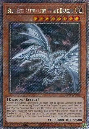 Image of Blue-Eyes Alternative White Dragon (Platinum Secret Rare) (RA02-EN010) - 25th Anniversary Rarity Collection II 1st Edition