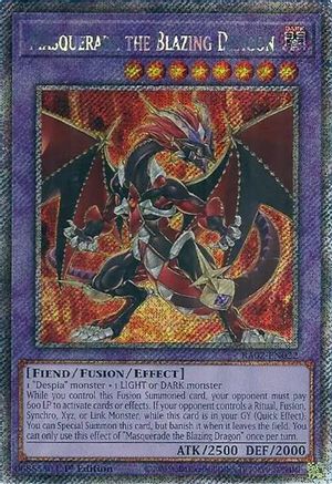 Image of Masquerade the Blazing Dragon (Platinum Secret Rare) (RA02-EN022) - 25th Anniversary Rarity Collection II 1st Edition