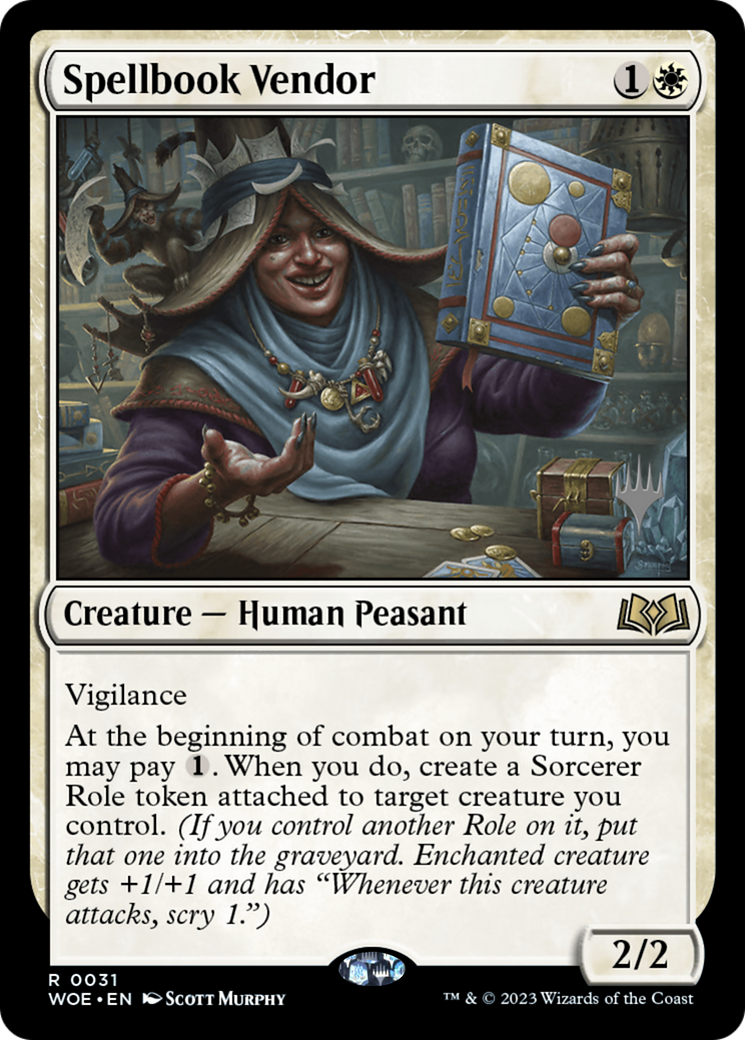 Image of Spellbook Vendor (PPWOE-031) - Wilds of Eldraine Promos Foil