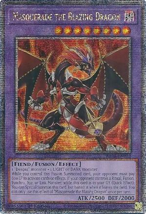 Image of Masquerade the Blazing Dragon (Quarter Century Secret Rare) (RA02-EN022) - 25th Anniversary Rarity Collection II 1st Edition