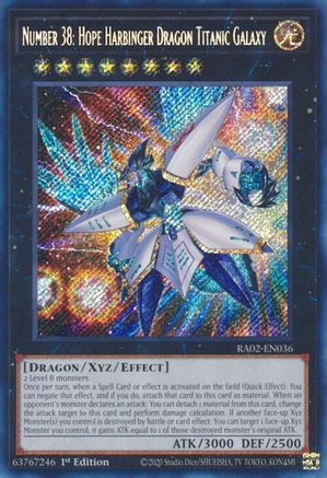 Image of Number 38: Hope Harbinger Dragon Titanic Galaxy (Secret Rare) (RA02-EN036) - 25th Anniversary Rarity Collection II 1st Edition