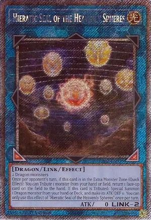 Image of Hieratic Seal of the Heavenly Spheres (Platinum Secret Rare) (RA02-EN039) - 25th Anniversary Rarity Collection II 1st Edition