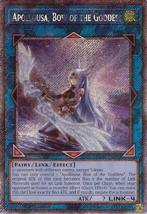Image of Apollousa, Bow of the Goddess (Alternate Art) (Platinum Secret Rare) (RA02-EN040) - 25th Anniversary Rarity Collection II 1st Edition