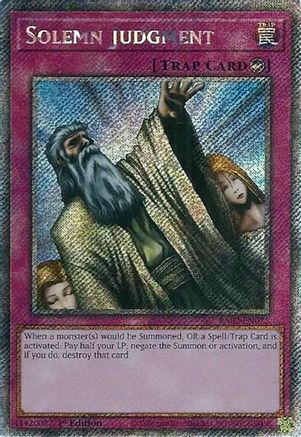 Image of Solemn Judgment (Platinum Secret Rare) (RA02-EN075) - 25th Anniversary Rarity Collection II 1st Edition