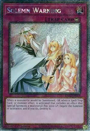 Image of Solemn Warning (Platinum Secret Rare) (RA02-EN078) - 25th Anniversary Rarity Collection II 1st Edition