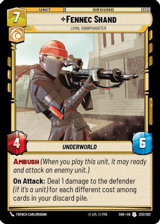 Image of Fennec Shand - Loyal Sharpshooter (220/262) - Shadows of the Galaxy