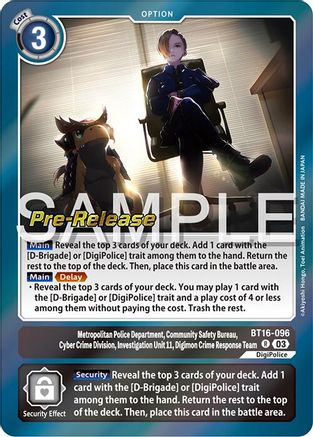 Image of Metropolitan Police Department, Community Safety Bureau, Cyber Crime Division, Investigation Unit 11... (BT16-096) - Beginning Observer Pre-Release Cards Foil