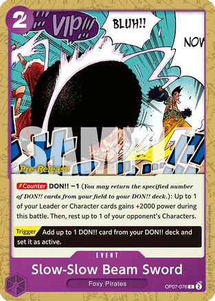 Image of Slow-Slow Beam Sword (OP07-076) - 500 Years in the Future Pre-Release Cards