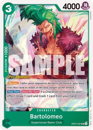 Image of Bartolomeo (OP07-031) - 500 Years in the Future Pre-Release Cards