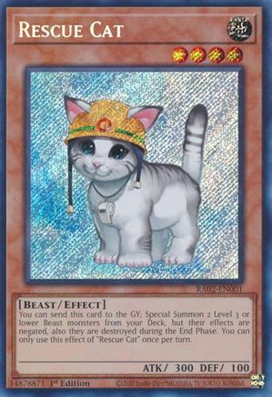 Image of Rescue Cat (Secret Rare) (RA02-EN001) - 25th Anniversary Rarity Collection II 1st Edition