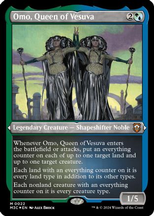 Image of Omo, Queen of Vesuva (Foil Etched) (M3C-022) - Modern Horizons 3 Commander Foil