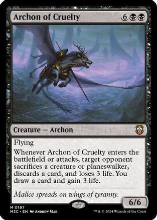 Image of Archon of Cruelty (Ripple Foil) (M3C-197) - Modern Horizons 3 Commander Foil