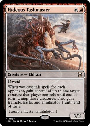 Image of Hideous Taskmaster (Ripple Foil) (M3C-057) - Modern Horizons 3 Commander Foil