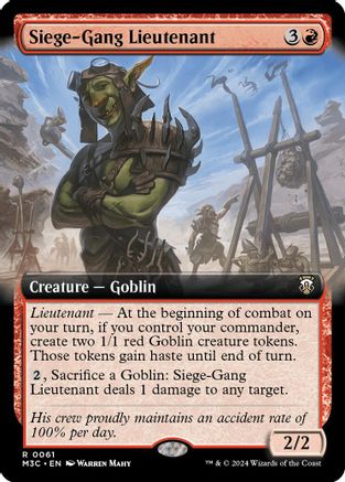 Image of Siege-Gang Lieutenant (Extended Art) (Ripple Foil) (M3C-061) - Modern Horizons 3 Commander Foil