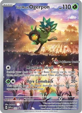 Image of Teal Mask Ogerpon (Pokemon Center Exclusive) 123  - Holofoil SV Scarlet & Violet Promo Cards - Promo