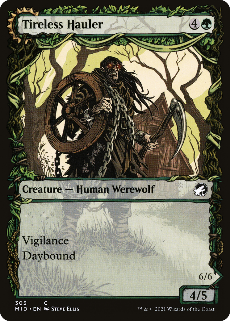 Image of Tireless Hauler (Showcase) (MID-305) - Innistrad: Midnight Hunt: (Showcase, Double Faced Transform) Foil