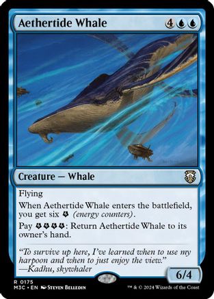 Image of Aethertide Whale (Ripple Foil) (M3C-175) - Modern Horizons 3 Commander Foil