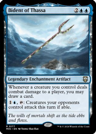 Image of Bident of Thassa (Ripple Foil) (M3C-177) - Modern Horizons 3 Commander Foil