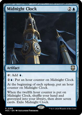 Image of Midnight Clock (Ripple Foil) (M3C-189) - Modern Horizons 3 Commander Foil