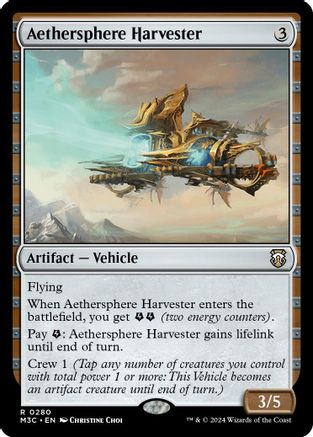 Image of Aethersphere Harvester (Ripple Foil) (M3C-280) - Modern Horizons 3 Commander Foil