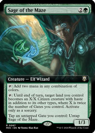 Image of Sage of the Maze (Extended Art) (Ripple Foil) (M3C-067) - Modern Horizons 3 Commander Foil