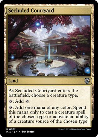 Image of Secluded Courtyard (Ripple Foil) (M3C-372) - Modern Horizons 3 Commander Foil