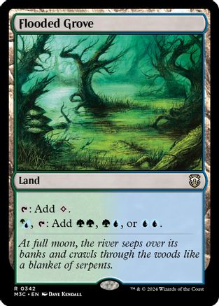 Image of Flooded Grove (Ripple Foil) (M3C-342) - Modern Horizons 3 Commander Foil