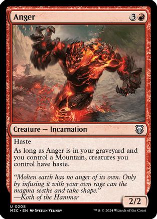 Image of Anger (Ripple Foil) (M3C-208) - Modern Horizons 3 Commander Foil