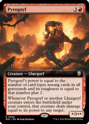 Image of Pyrogoyf (Extended Art) (Ripple Foil) (M3C-059) - Modern Horizons 3 Commander Foil