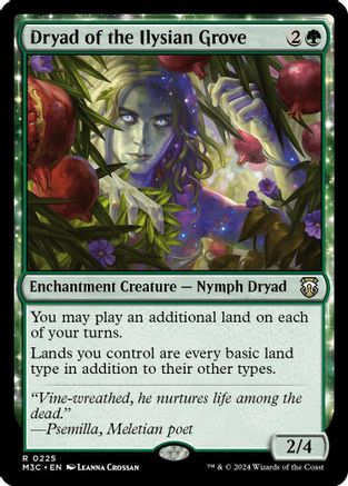 Image of Dryad of the Ilysian Grove (Ripple Foil) (M3C-225) - Modern Horizons 3 Commander Foil