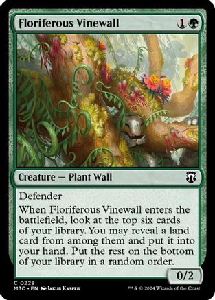 Image of Floriferous Vinewall (Ripple Foil) (M3C-228) - Modern Horizons 3 Commander Foil