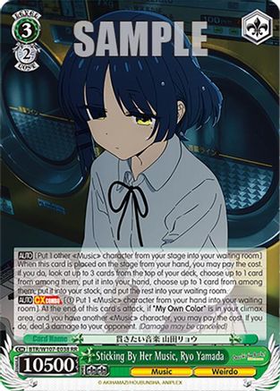 Image of Sticking By Her Music, Ryo Yamada (BTR/W107-E038 RR) - BOCCHI THE ROCK!