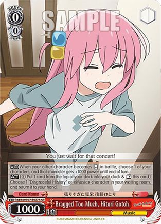 Image of Bragged Too Much, Hitori Gotoh (SR) (BTR/W107-E077S SR) - BOCCHI THE ROCK!