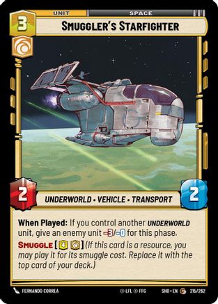 Image of Smuggler's Starfighter (215/262) - Shadows of the Galaxy Foil