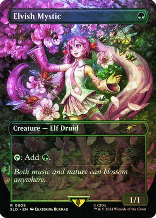 Image of Elvish Mystic (0805) (Rainbow Foil) (SLD-805) - Secret Lair Drop Series Foil